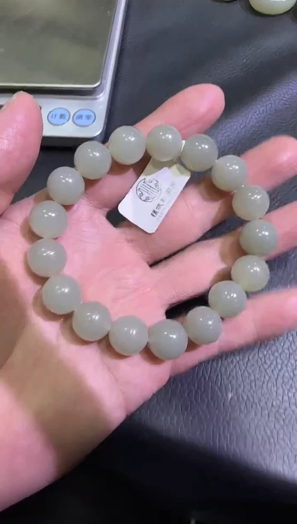 未镶嵌手串和田玉且末近矿高青白手串（产地直发）