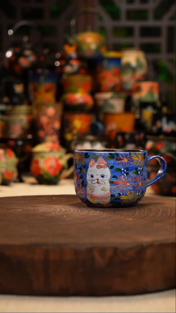 油画  釉下彩 杯子