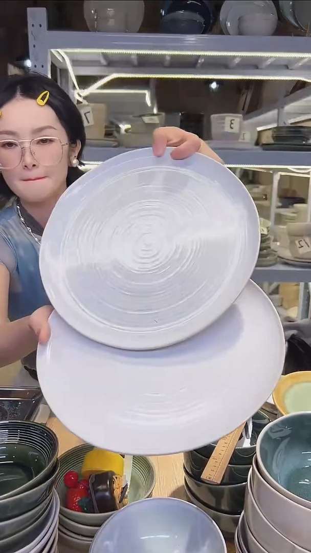 瓷76十寸外贸尾货高温釉下彩陶瓷餐具默认微瑕