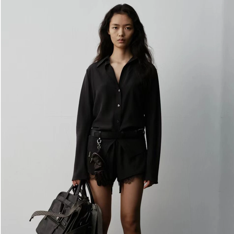 UN MUTE 设计师品牌【output】砂洗真丝衬衣