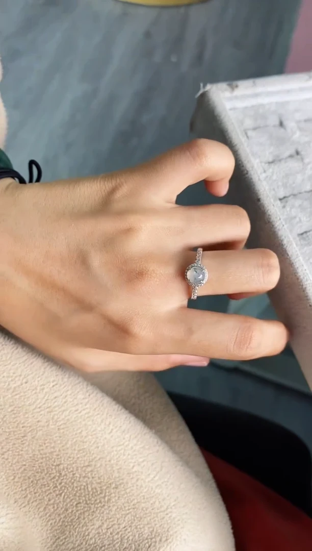 【闪购商品】翡翠戒指银S925镶嵌缅甸翡翠