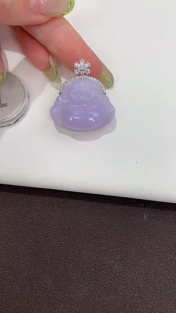 颈饰18K金镶嵌翡翠天然缅甸a货翡翠(多样性发其一