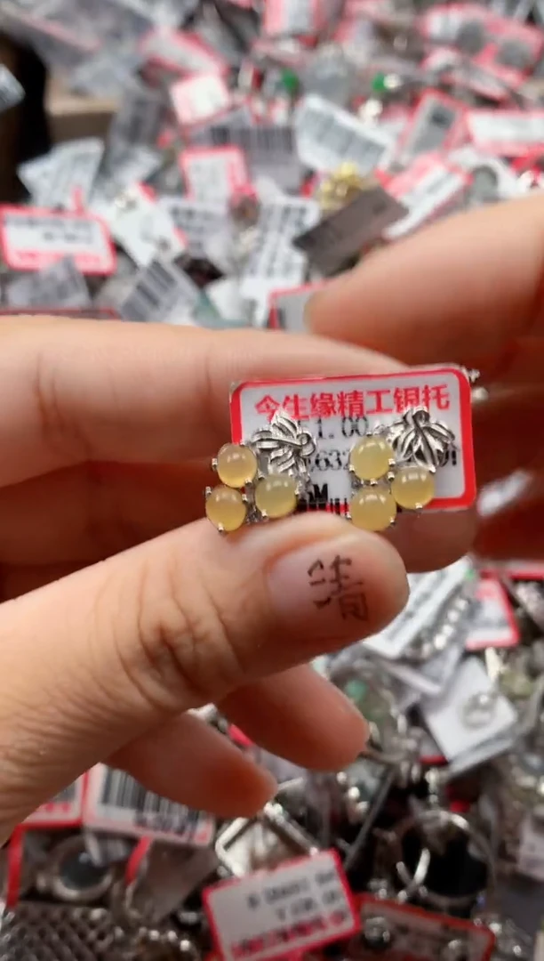 银S925镶嵌戒指翡翠天然A货缅甸翡翠