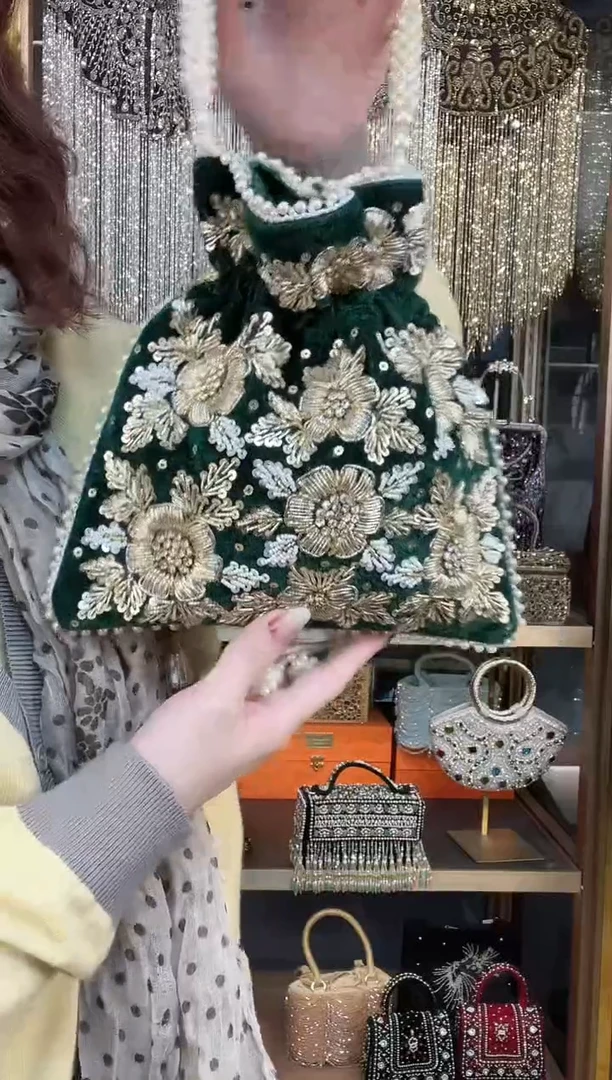 织物珠韵恒泽重工串珠手提包直播间女神专拍
