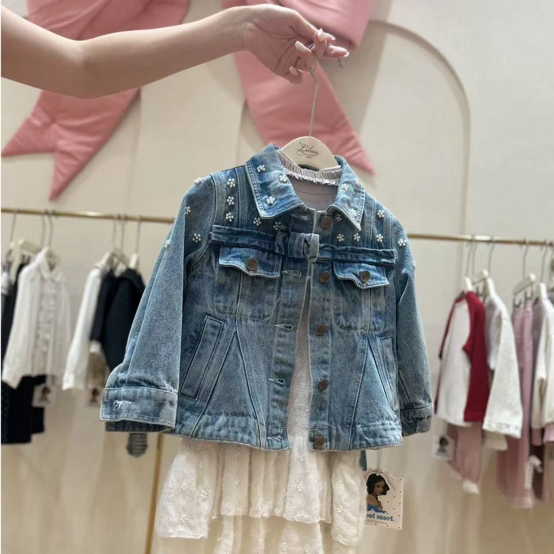 茉莉岛•25秋~钉珠花朵外套8943浅蓝9-12