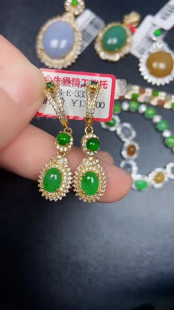 银S925镶嵌戒指翡翠6200