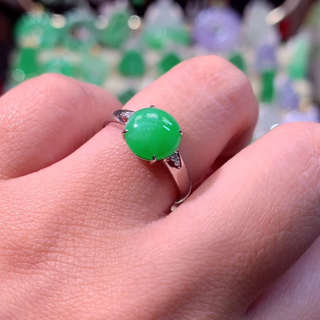 缅甸天然A货翡翠戒指