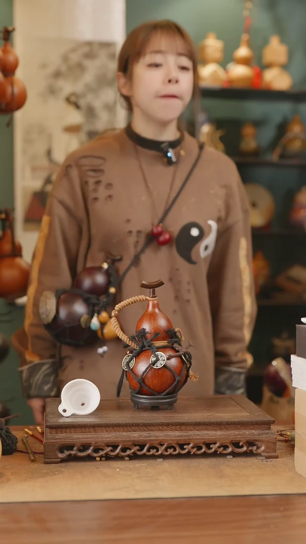 【闪购商品】123号精品天然大漆工艺防渗内胆酒葫芦~