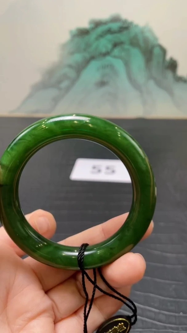 未镶嵌手镯和田玉（碧玉）空****～55