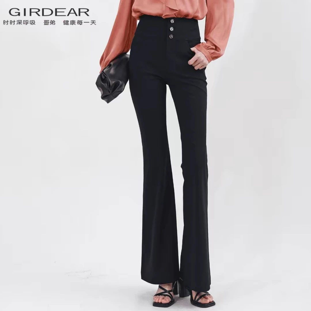 GIRDEAR/哥弟119537  秋季新款娇人一等系列高腰招牌四面弹喇叭裤