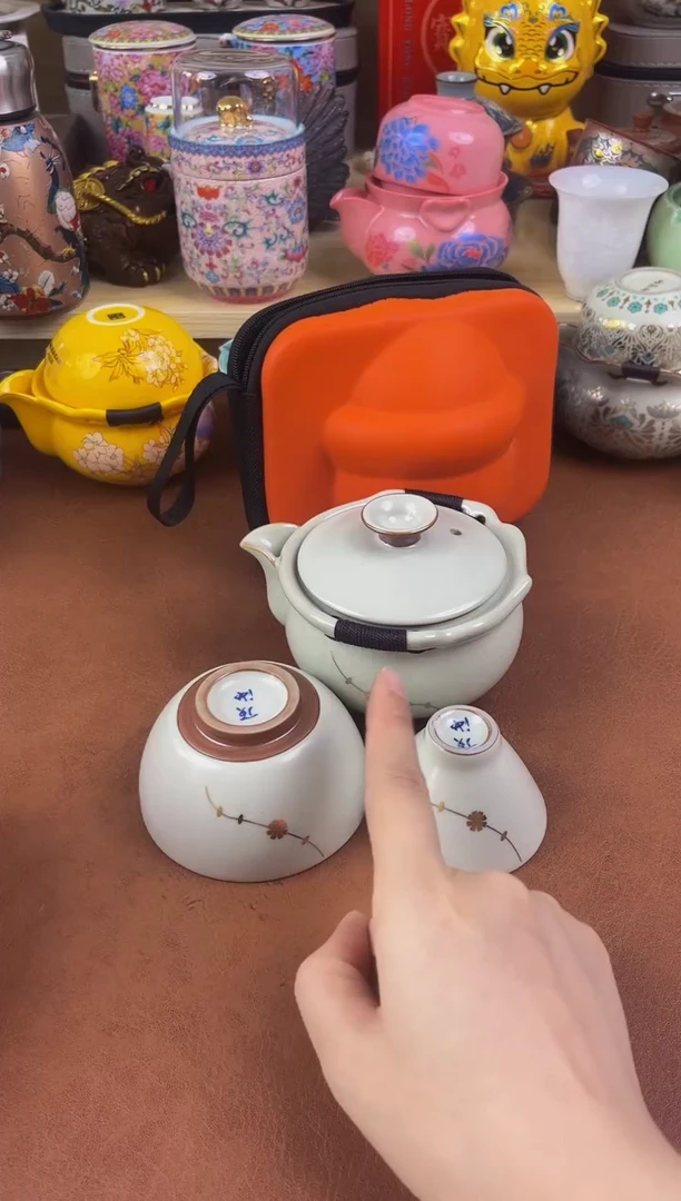陶瓷茶具摆件旅行套组