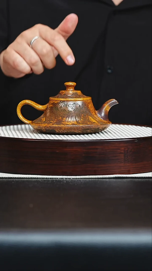 茶壶紫砂宜兴紫砂 山水云炉 龙骨金砂 李志刚