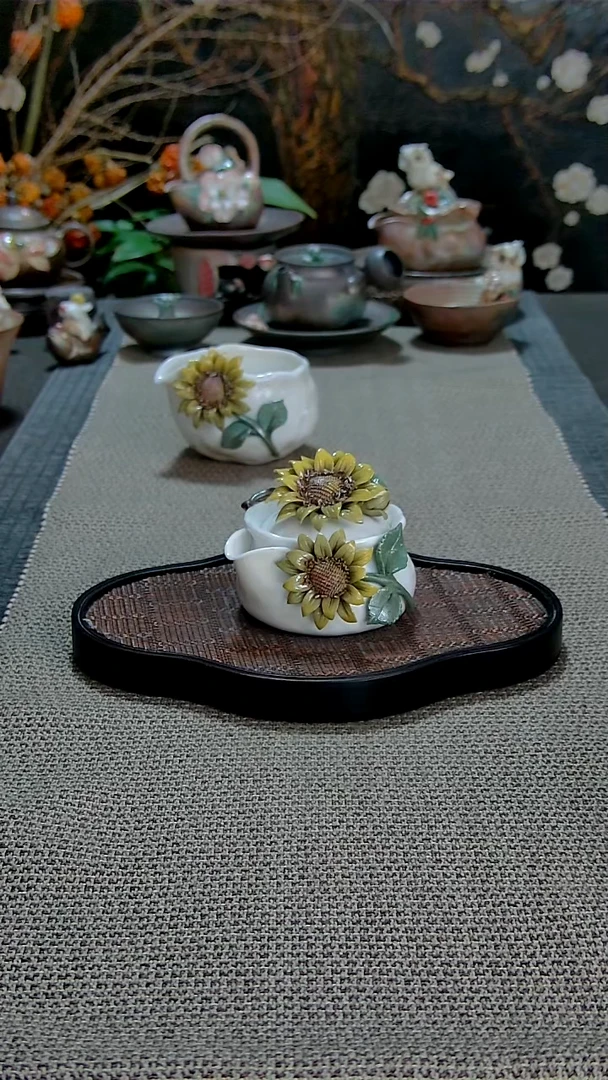 向日葵宝瓶柴烧烧