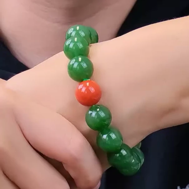一万说/1243和田玉手串碧玉单圈手串14-DZZB多样性发货