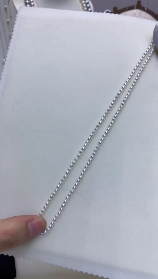 【闪购商品】海水珍珠商品18K金镶嵌3-3.5rose满珠链带大证