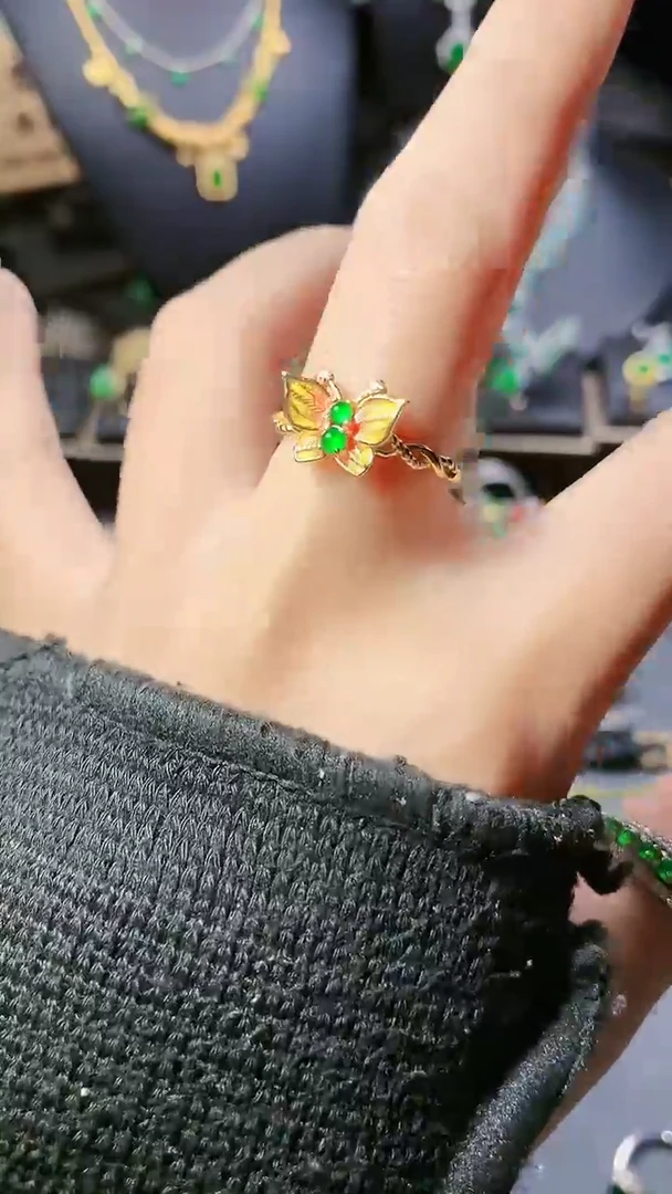 【闪购商品】翡翠戒指银S925镶嵌戒指