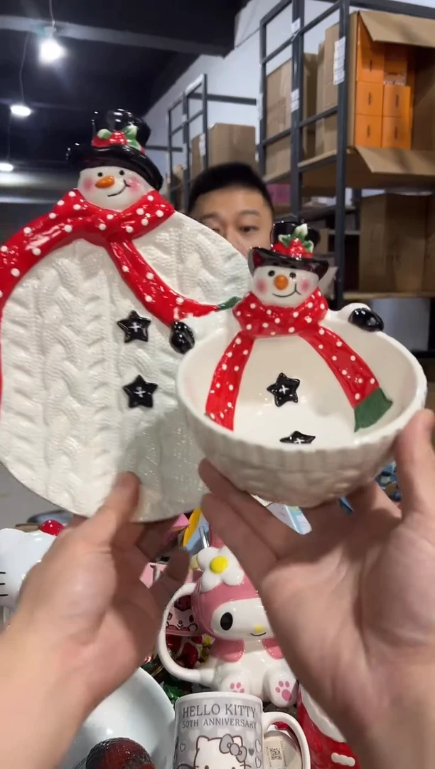 【闪购商品】杯原盒雪人碗加特雷西原盒雪人盘2件套