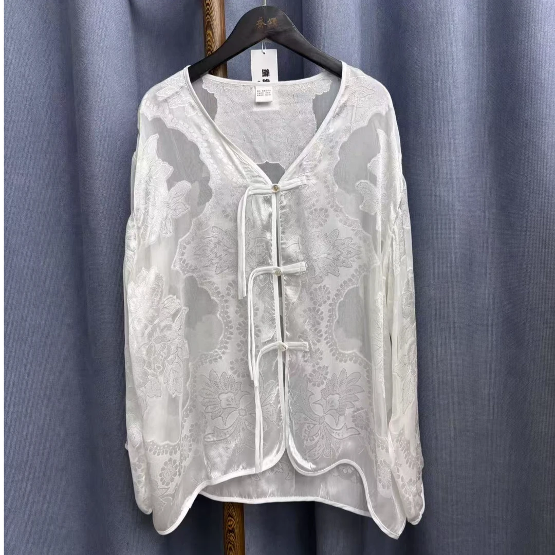 (微瑕疵）2025夏季新款新中式国风桑蚕丝防晒外套女A033