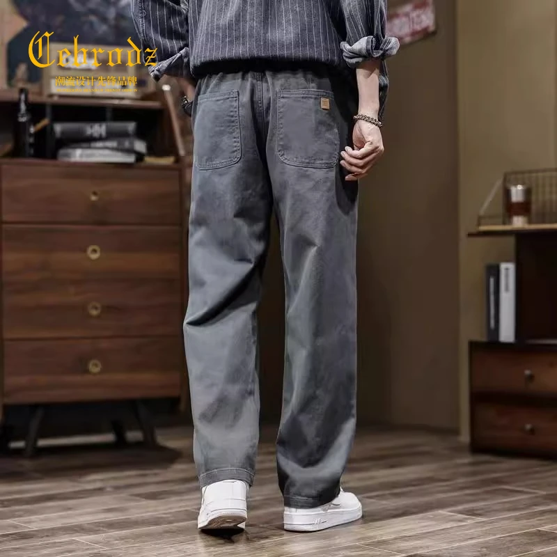 法国Cebrodz高端休闲工装裤男秋季2025新款美式潮牌直筒宽松潮流