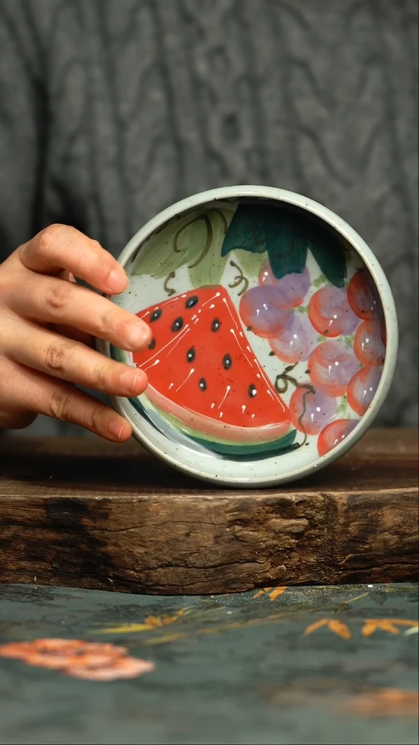 【闪购商品】杯釉下彩手工手绘同款陶器