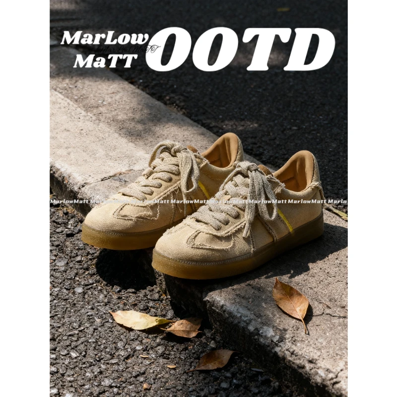 MarlowMatt“不羁-D”复古拼接潮流德训鞋秋季休闲运动防滑软底板鞋