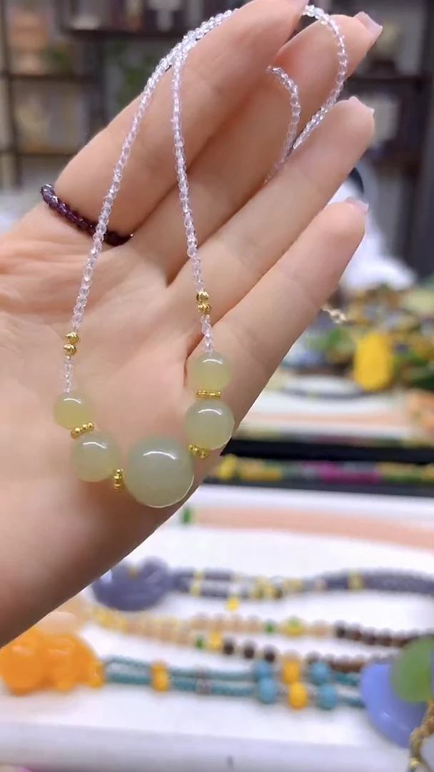 和田玉未镶嵌颈饰DIY款X642