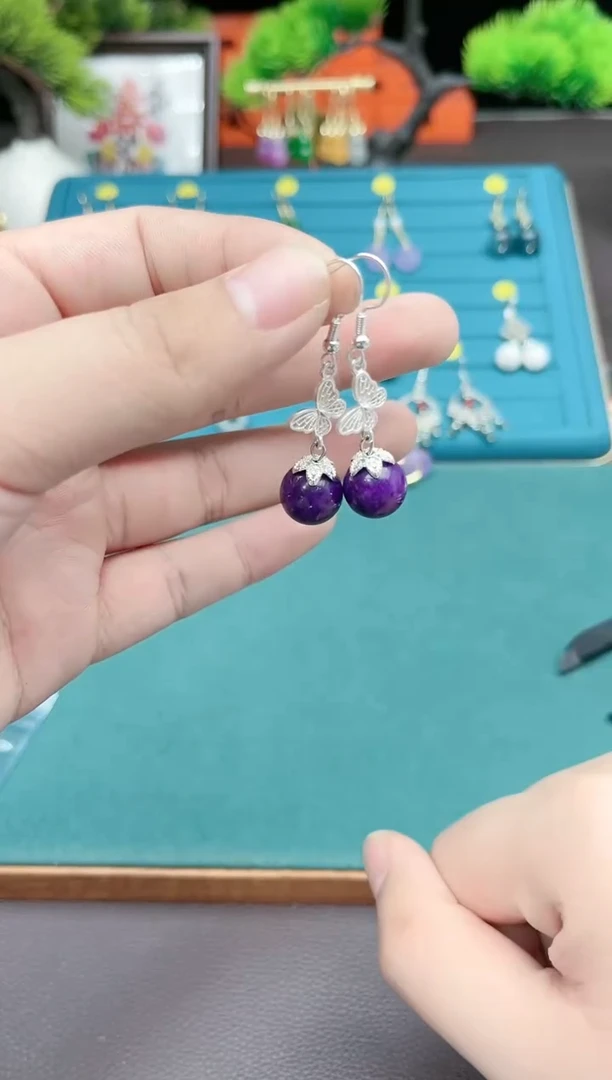 【闪购商品】玛瑙/玉髓耳钉银S925镶嵌414000