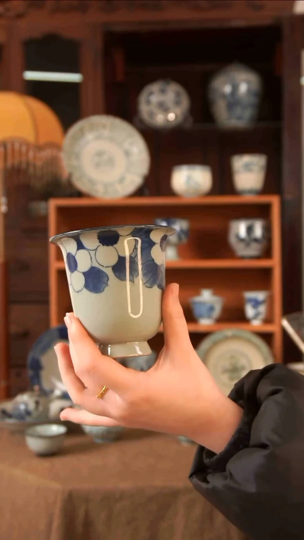 【闪购商品】杯青花陶瓷复古茶杯