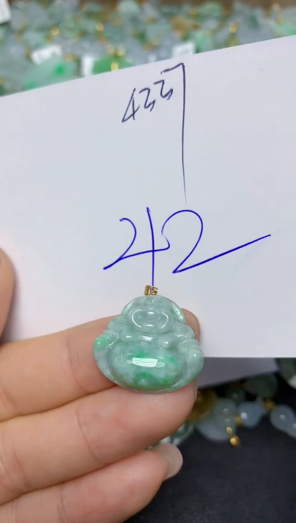 【闪购商品】翡翠挂件18K金镶嵌 天然翡翠A货