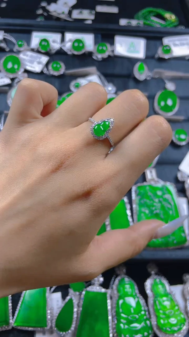 翡翠戒指银S925镶嵌11111111