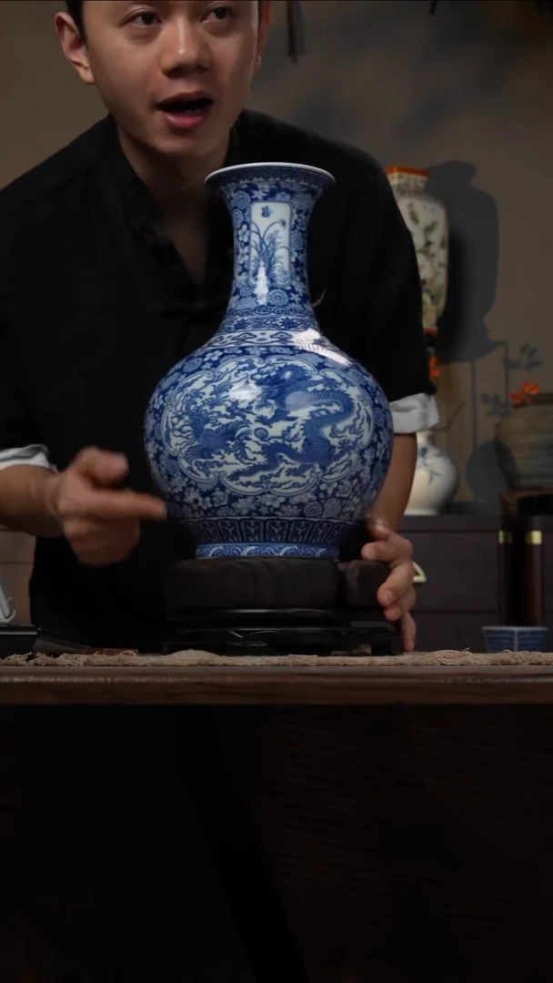 摆件WN问泥景德镇陶瓷花瓶摆件