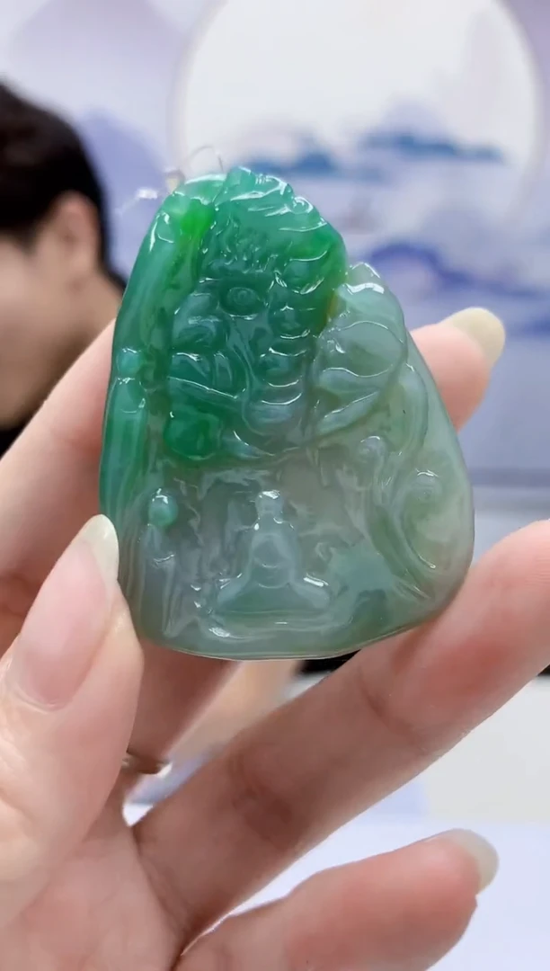 定制翡翠未镶嵌5145DD-毛货挂件59