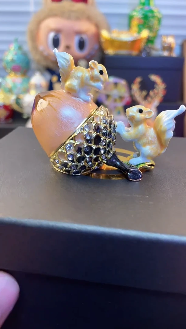 七宝烧珐琅彩 送人 送礼 个人收藏   双松鼠