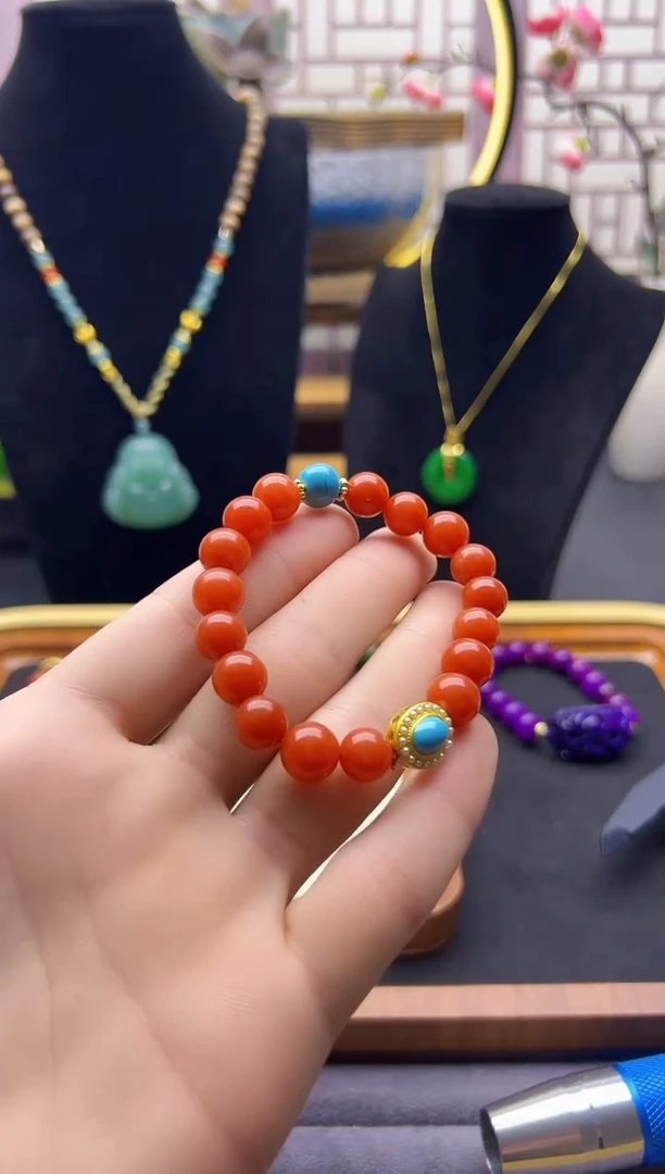 【闪购商品】翡翠手链14K金镶嵌S485