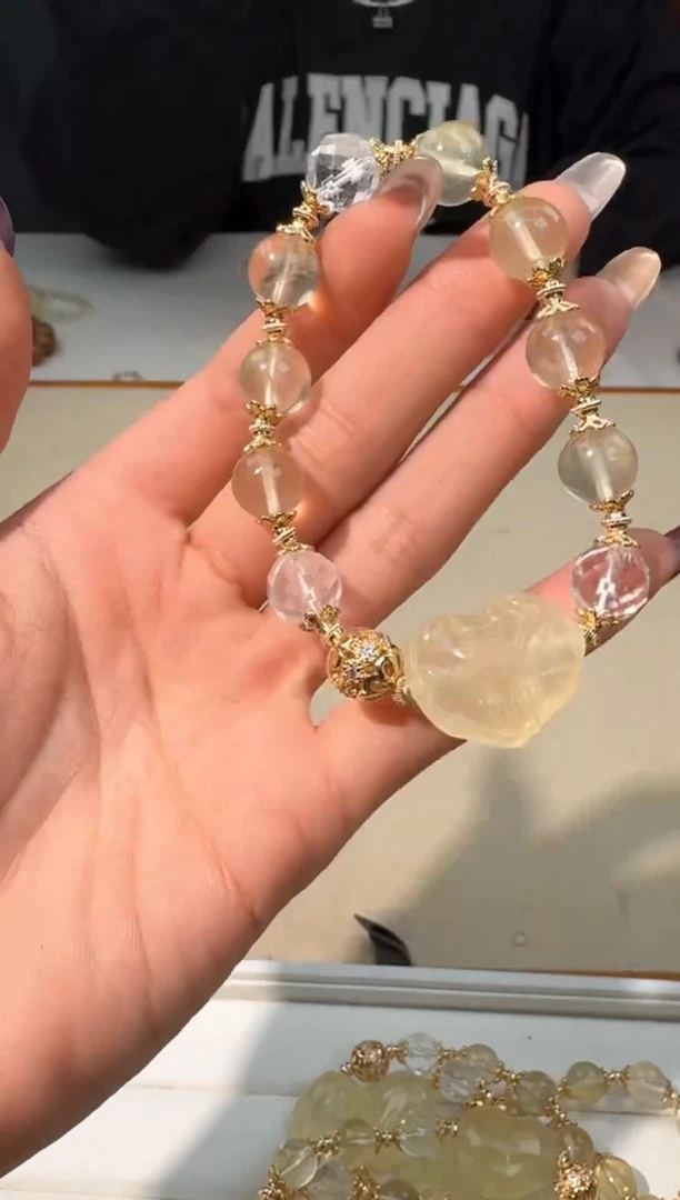 【闪购商品】水晶手链未镶嵌H040黄水爱心狐仙设计款