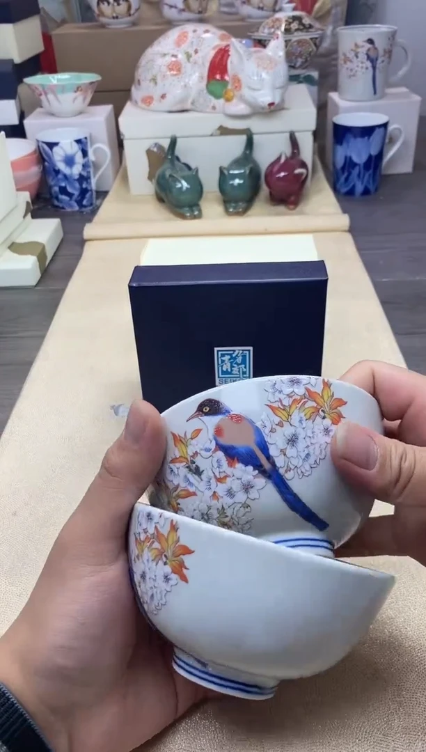【闪购商品】茶具耐高温全品全新 （ 山樱鸟碗一对）