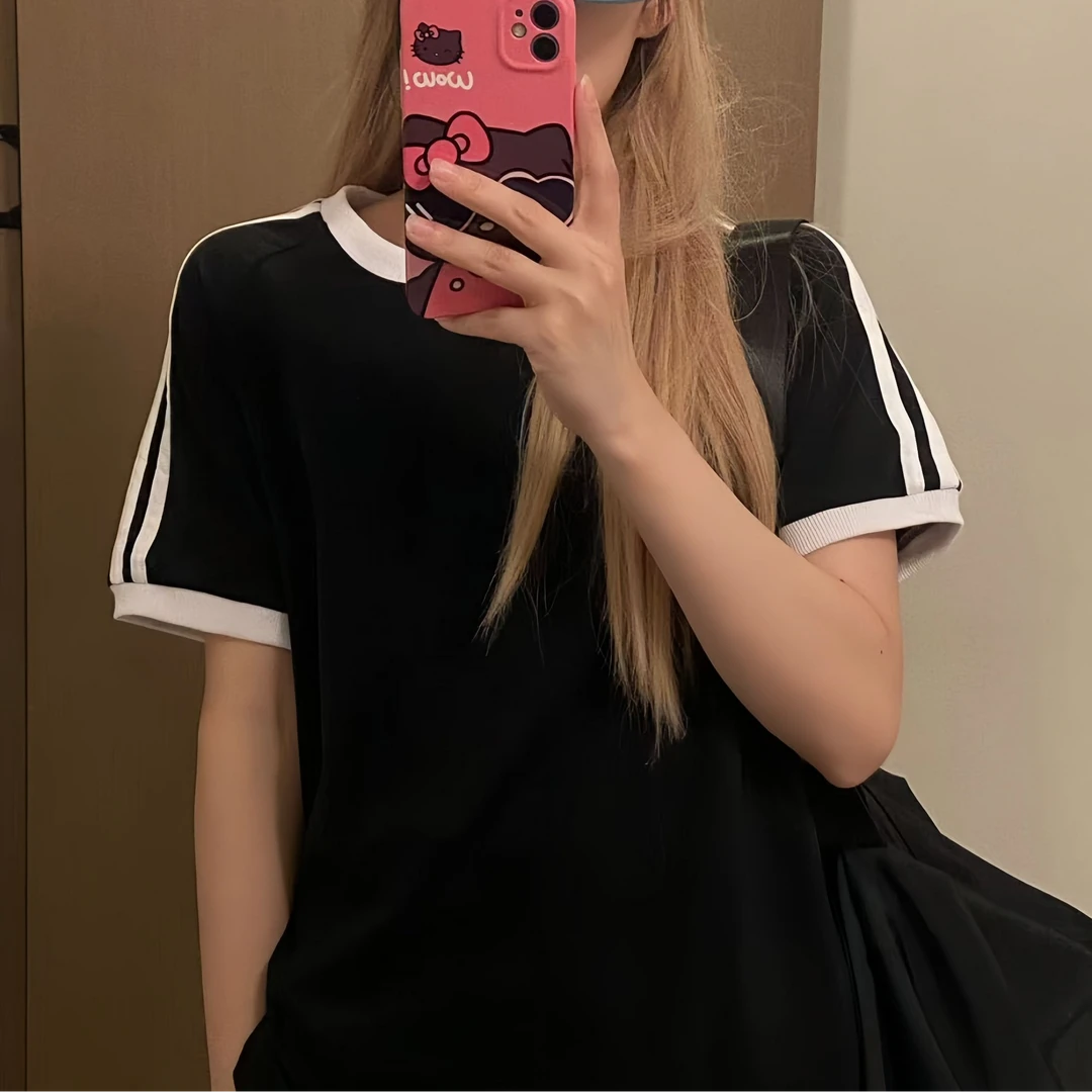 纯棉男女同款宽松百搭T恤短袖jennie情侣同款