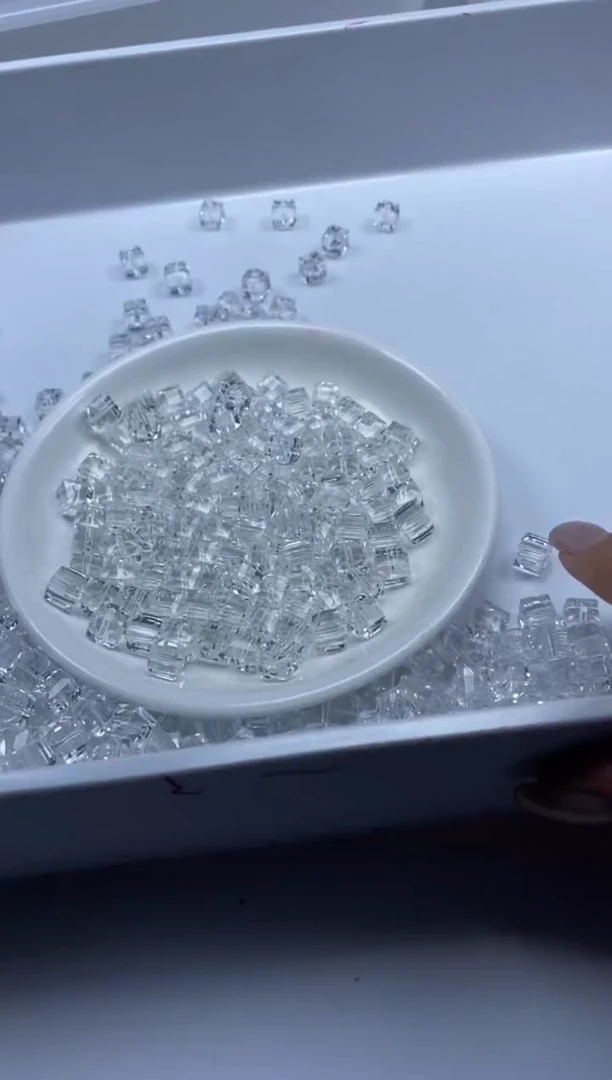 未镶嵌颈饰水晶w192白水晶小方块8mm*20颗