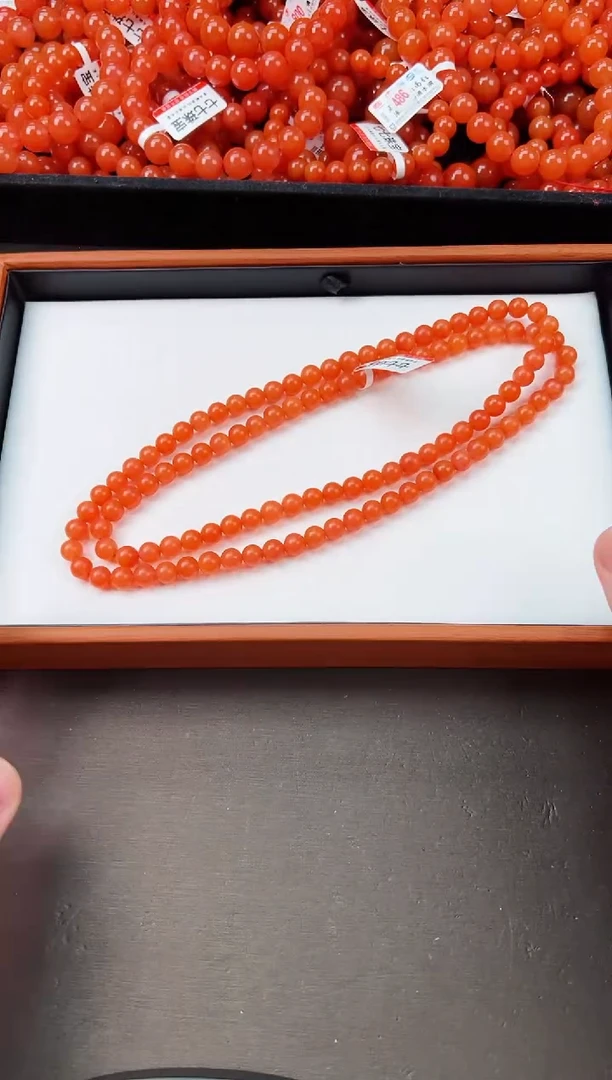 【闪购商品】南红玛瑙长串未镶嵌滴水洞哑光7+一条
