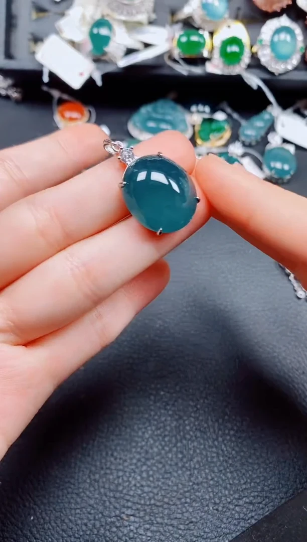 吊坠(赠链)银S925镶嵌翡翠翡翠