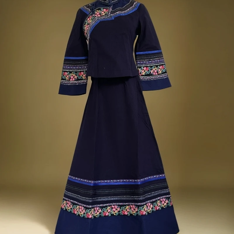 壮族布依族民族服装秋冬套装