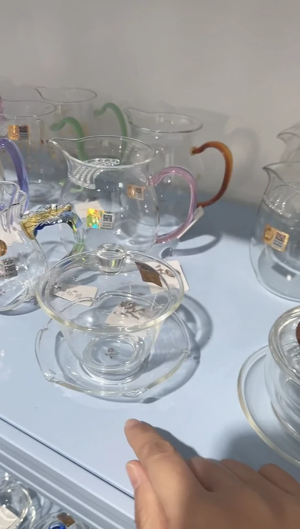 手工艺品琉璃禾器荷叶盖碗透明