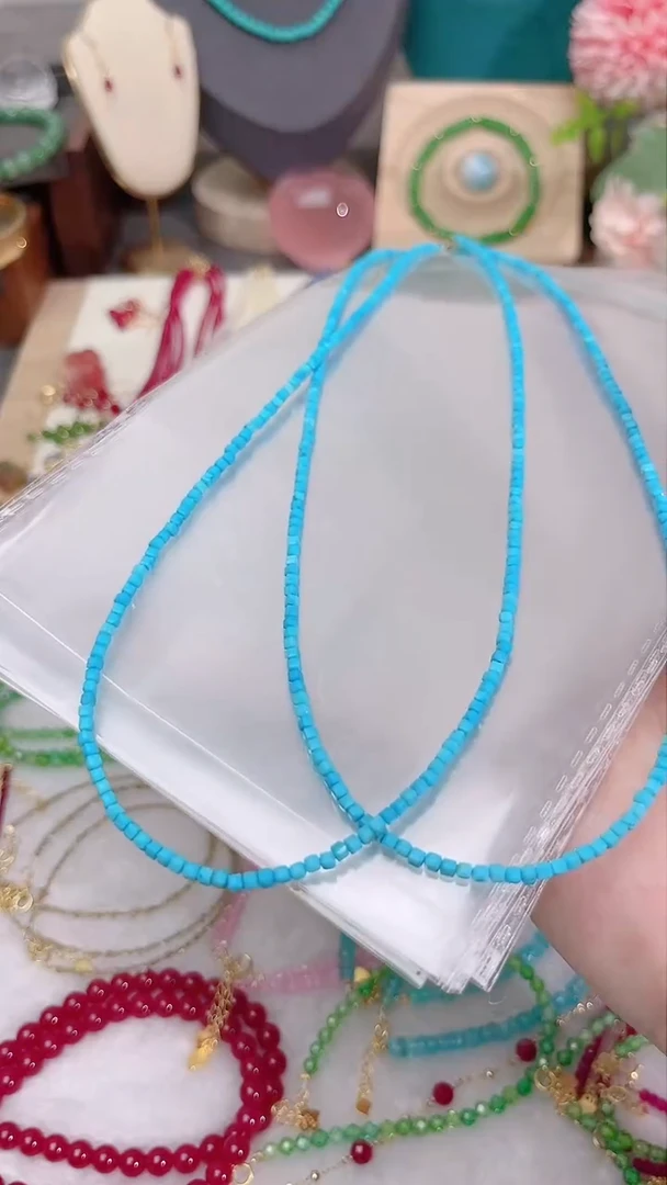 淡水珍珠银S925镶嵌颈饰方糖松99