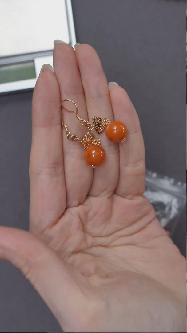 【闪购商品】琥珀颈饰未镶嵌蜜蜡耳饰