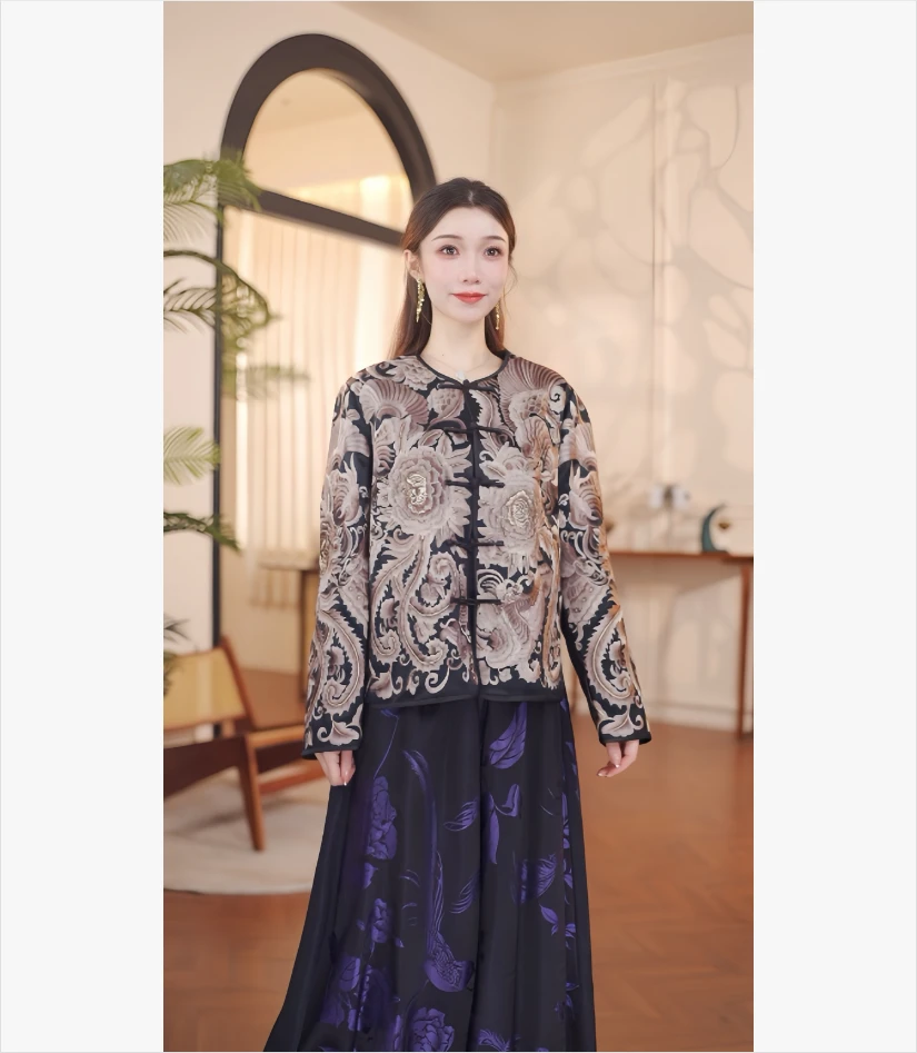 【乔诗绣】新中式重工刺绣外套17190