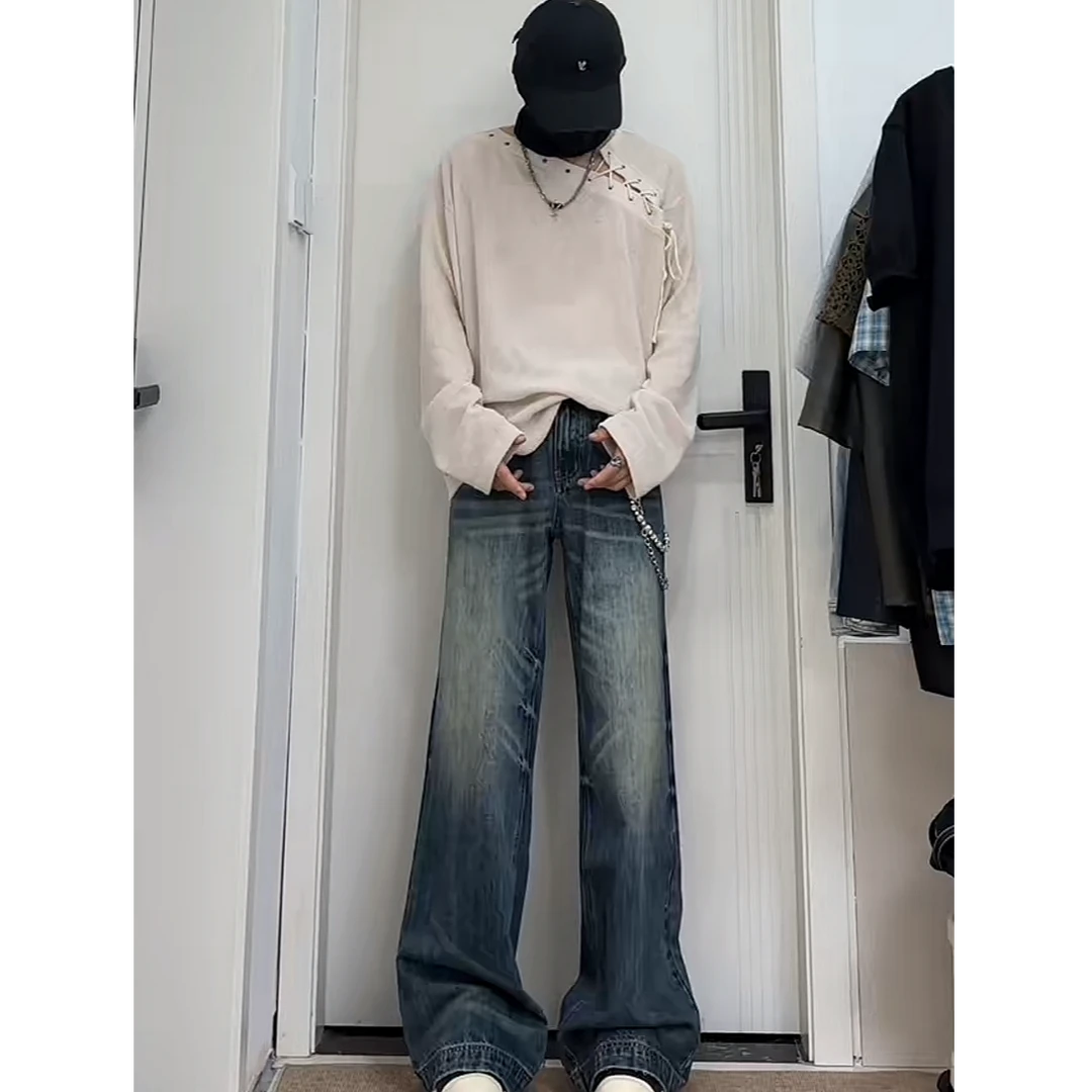 男生秋冬穿搭个性 cleanfit 小众高级感高知感外套牛仔裤套装86