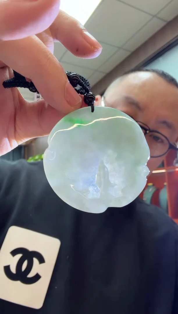 未镶嵌挂件翡翠A货翡翠孤品国雕谢林工