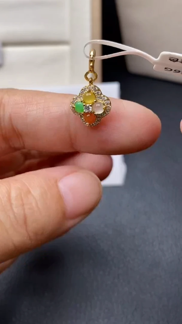 银S925镶嵌戒指翡翠1