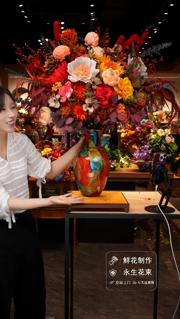琉璃手工艺品手工花器花束空运包邮送货上门-以图片为准