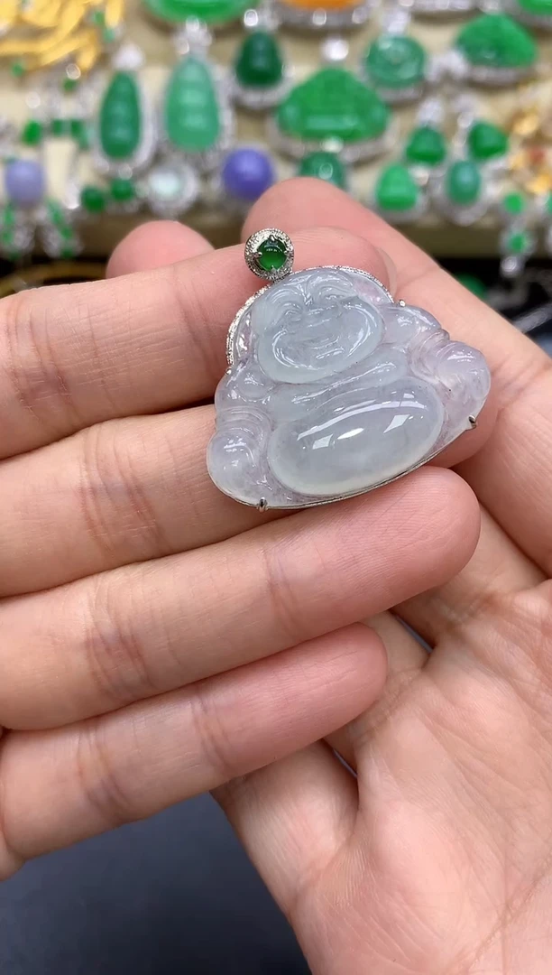 颈饰18K金镶嵌翡翠224-中国好珍宝